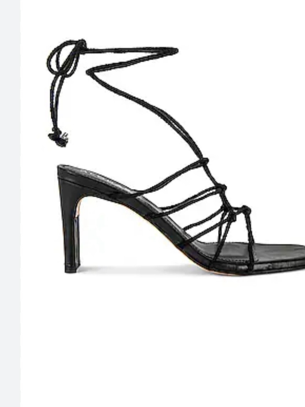 ALOHAS Black Lace-Up Strappy Heeled Sandals